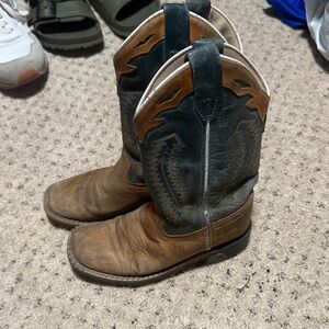 Brown cowboy boots boy girl old west 12
